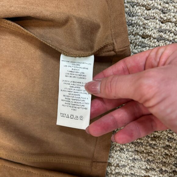 Anthropologie Faux Suede Pinafore Midi Skirt size 4 Overall Dress - Picture 11 of 11